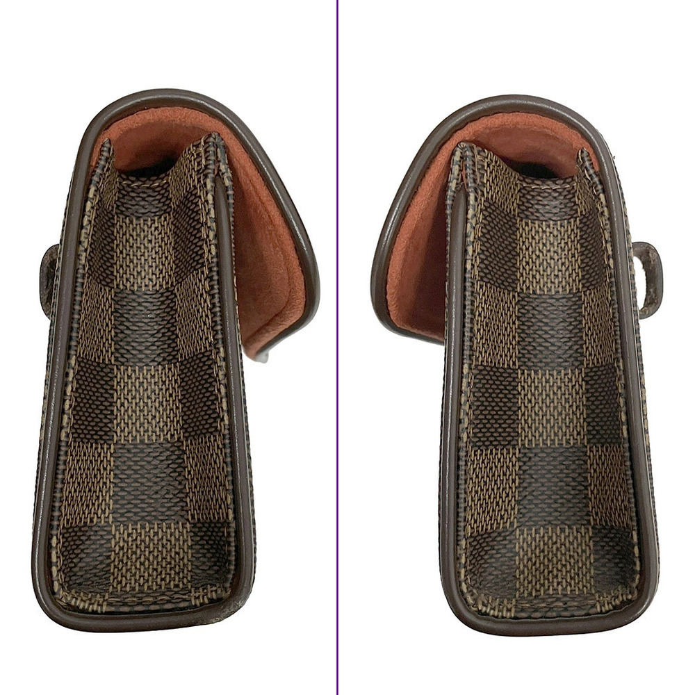 Louis Vuitton Pochette Florentine Damier Canvas Leather Pouch Bag Ebene Brown - Picture 12 of 13